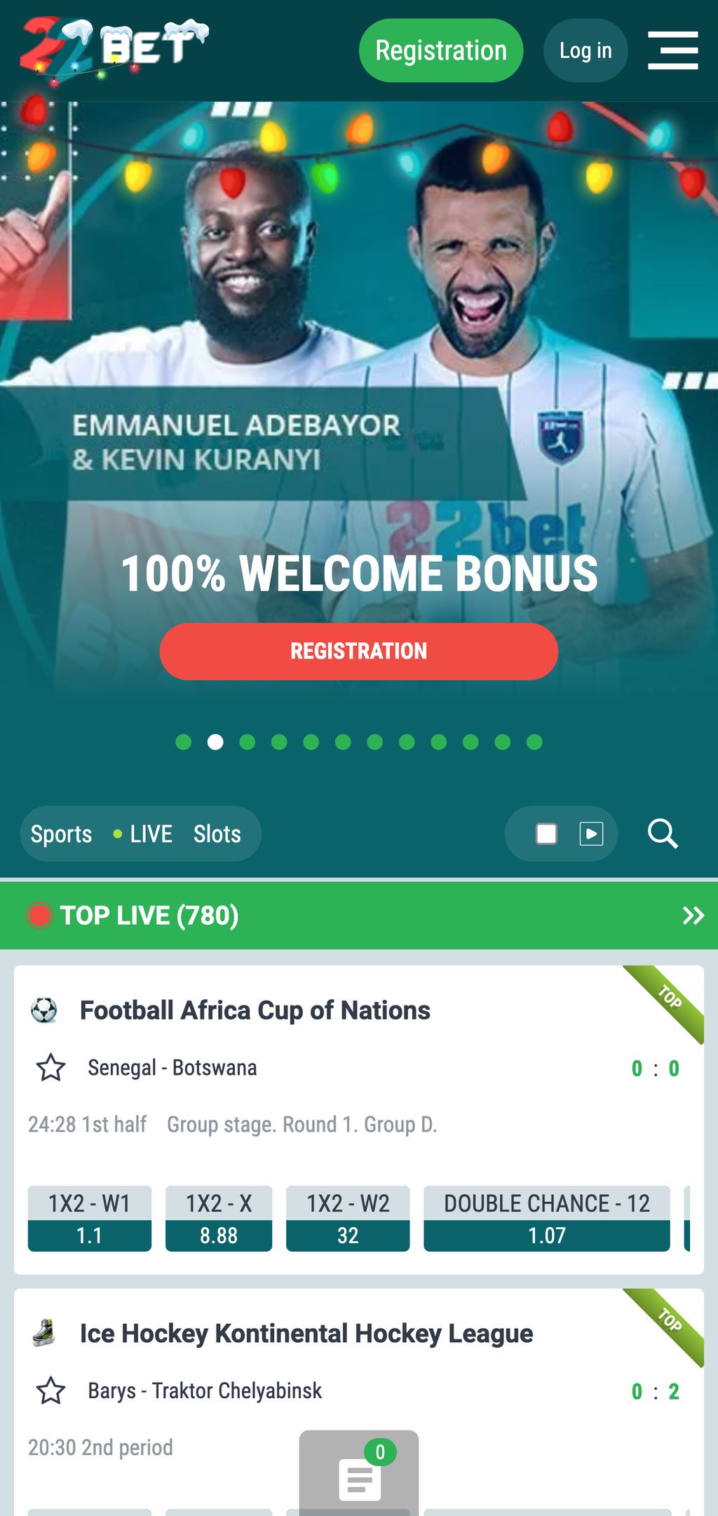 Sitio web oficial de 22Bet