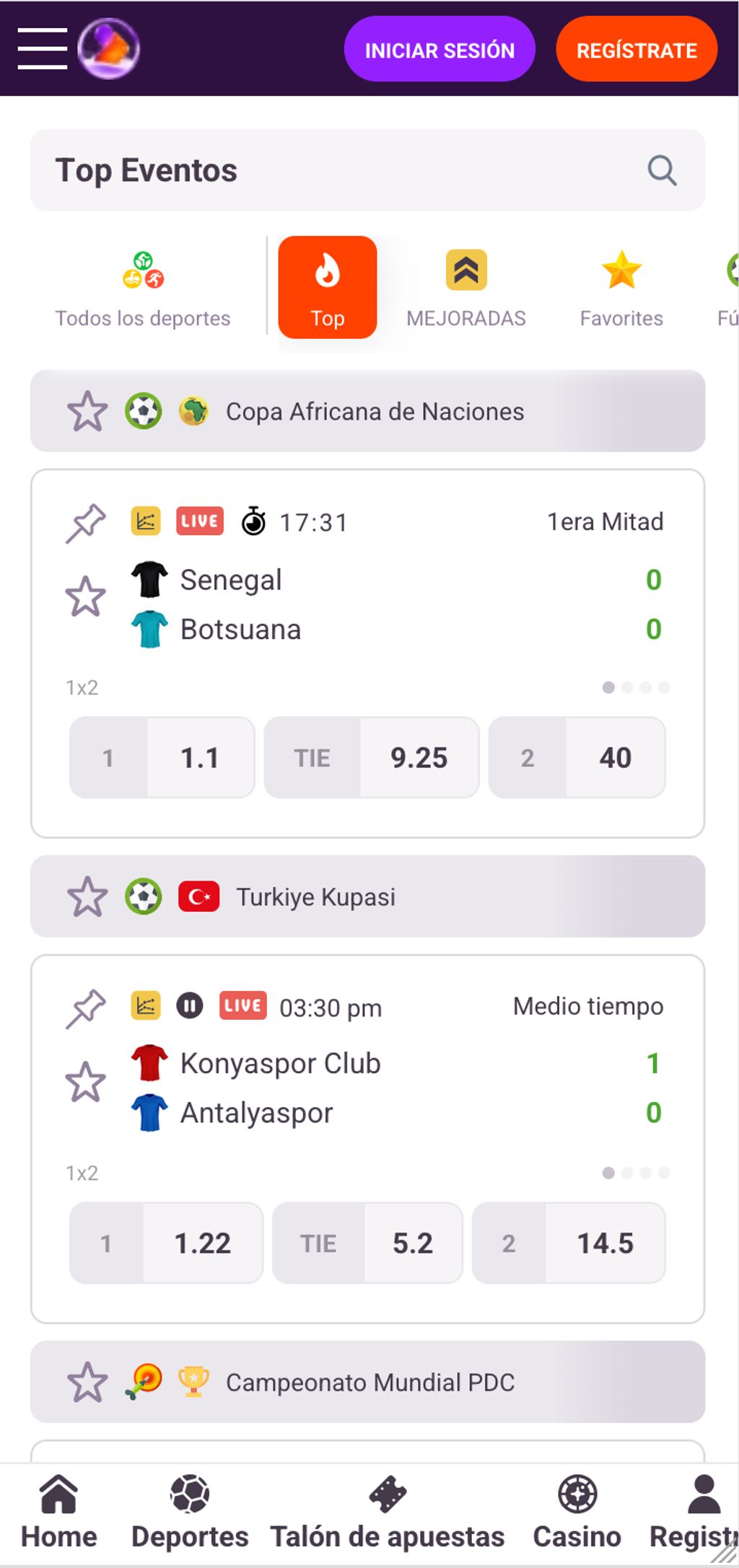 Apuestas deportivas en TonyBet