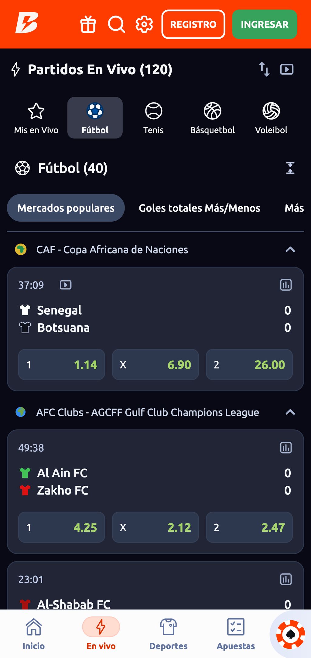 Apuestas deportivas en Betano