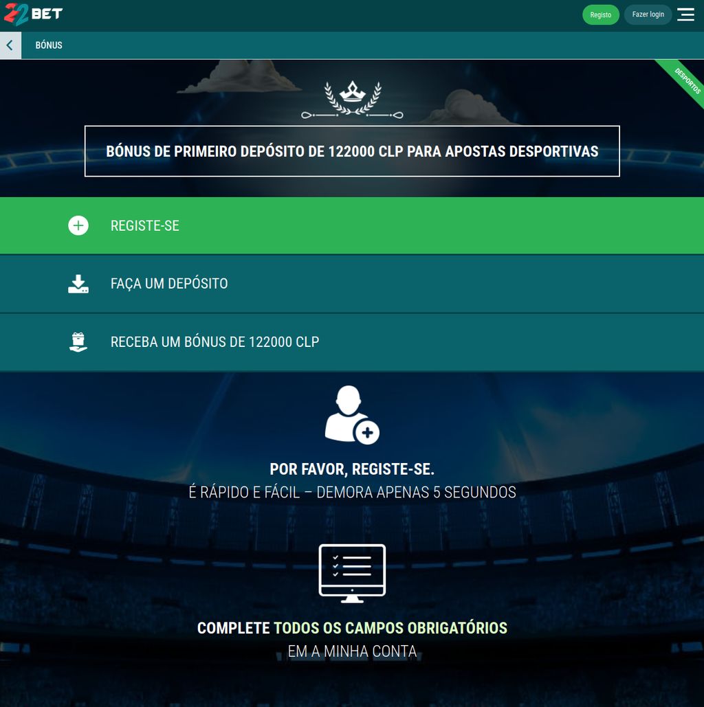 Bono de primer depósito de 22Bet para apuestas deportivas, paso a paso.