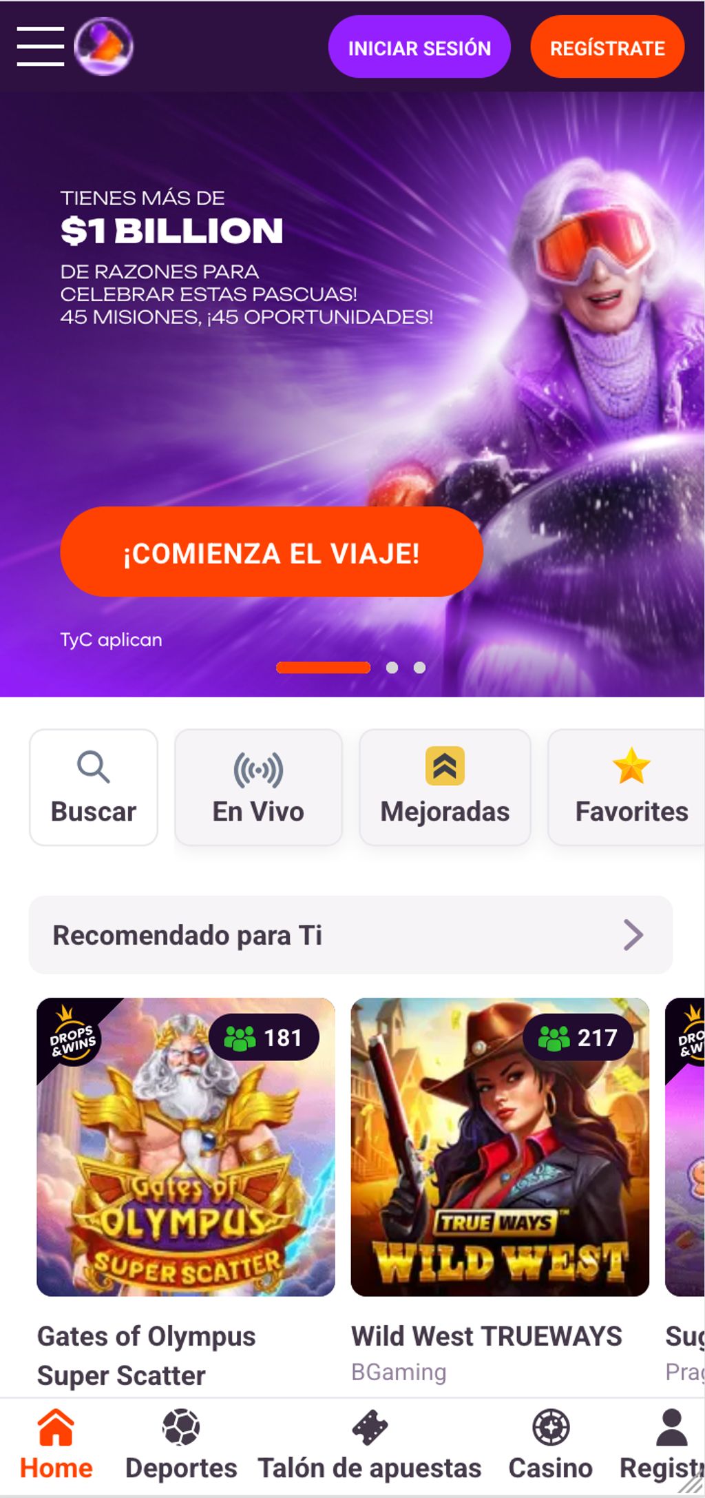 Sitio web oficial de TonyBet